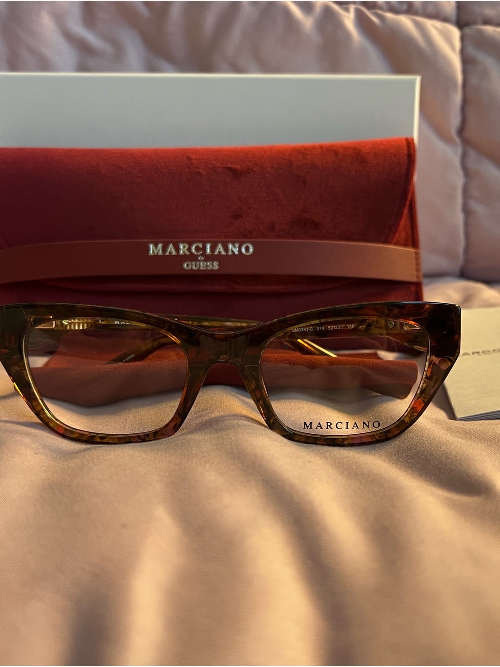 Marciano Women’s Burgundy, brown painted Square Eyewear
